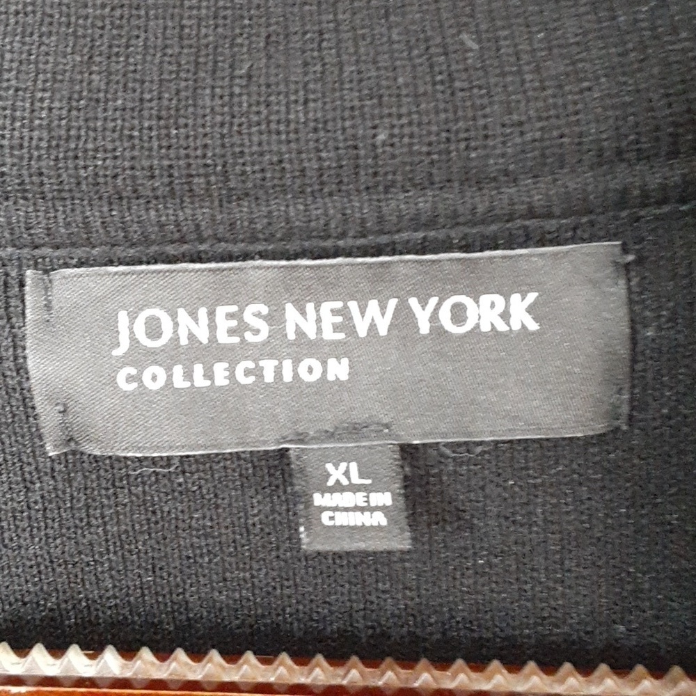 Jones New York Collection Black Button Cardigan Sweater - Picture 3 of 8